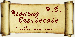 Miodrag Batrićević vizit kartica